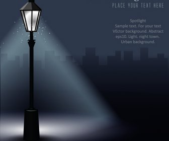 Shiny Street Lamps Background Design Vector Set