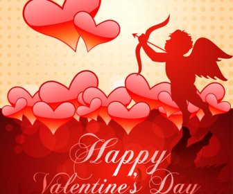 Glänzende Valentine Herzen Vektor Karten
