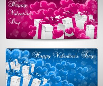 Shiny Valentines Day Gift Cards Set