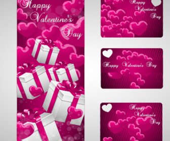 Glänzende Valentinstag-Geschenk-Karten Set