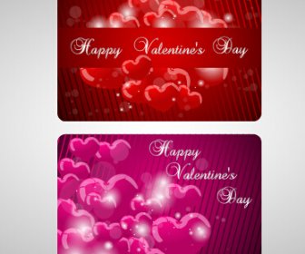 Set De Tarjetas De Regalo De Día De San Valentín Brillante
