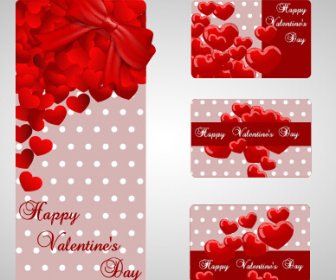 Shiny Valentines Day Gift Cards Set