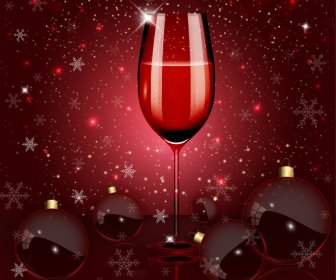 Shiny Wine Glass On Sparkle Bokeh Background