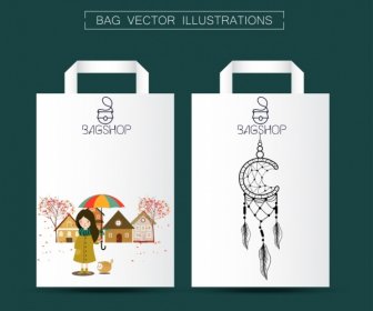 購物袋設計季節性夢想捕手圖示裝飾