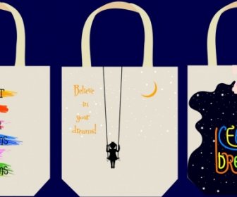 Einkaufstaschen-Vorlagen Träume Symbole Dekoration