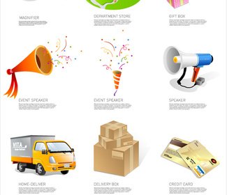Shopping Elements Icons Vector