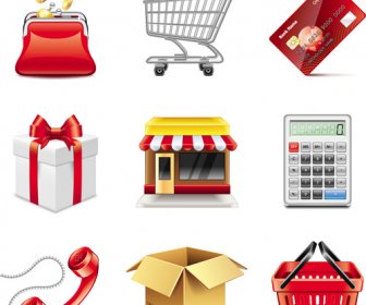 Shopping Elements Icons Vector Set