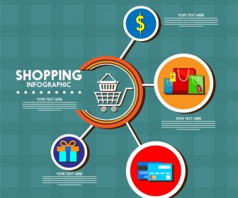 Shopping Infographic Design Circles And Symbols Sketch Style