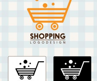 Shopping Logo Design Handcart Style In Various Background
