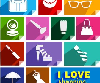 Shopping Promotion Icons With Flat Vector Illustration