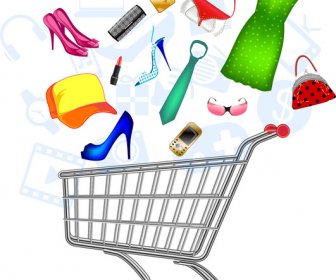 Shopping Vector Illustration With Colorful Icons