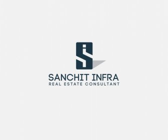 Si Real Estate Consultant Logo Template Shadow Text Design