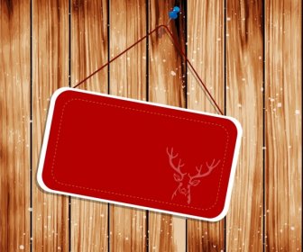 Signboard Template Red Chirstmas Decoration Reindeer Silhouette