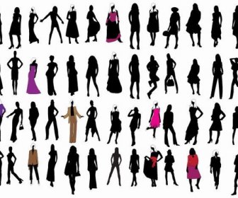 Silhouette Of Fashion Girls