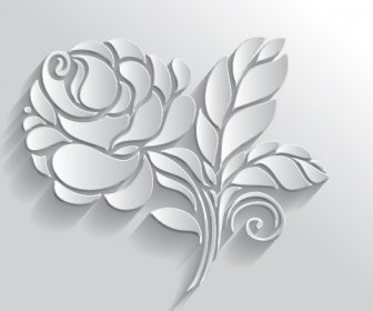 3D çiçek Gümüş