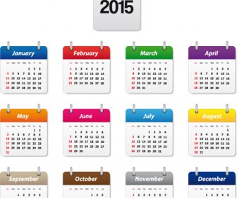Einfache Colored15 Kalender Vektorgrafik