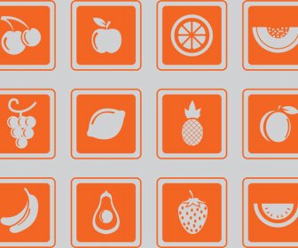Conjunto De ícones De Fruta Simples