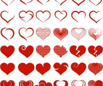 Einfaches Herz Formen Symbole Vektoren