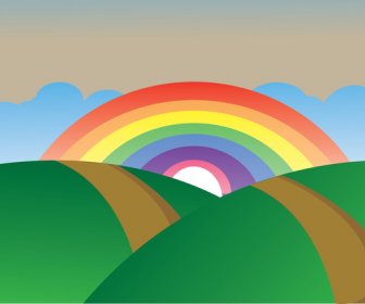 Einfache Regenbogenlandschaft