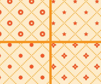 간단한 사각형 꽃 패턴