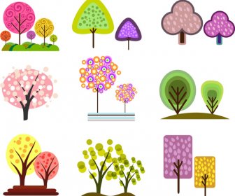 シンプルなツリー デザイン要素のコレクション