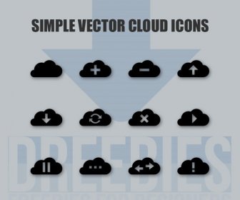 Einfachen Vektor-Wolke-icons