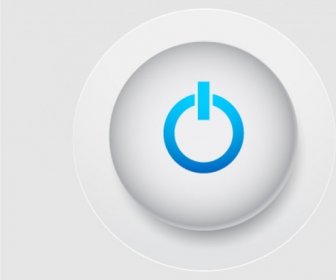 シンプルな白い電源ボタン