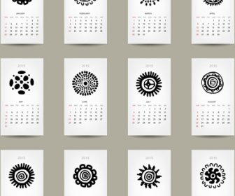 Simple15 Calendar Cards Vector Graphics
