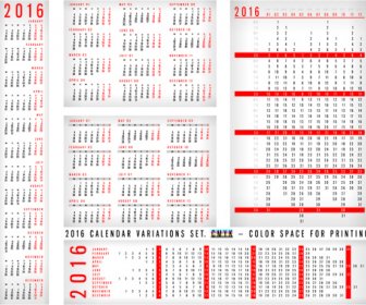 Simple16 Griglia Calendario Vettoriale