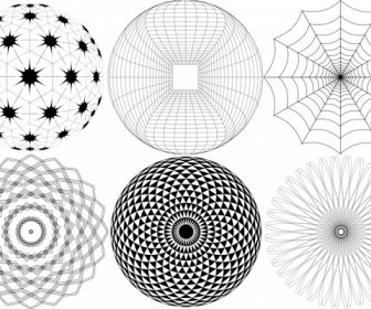 Skizzenvektorillustration Mit Schwarz-Weiß-Geometrie