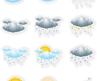 Small Fine Weather Icons Vector