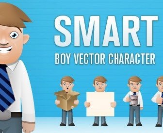 Smart Boy Vector Character Set