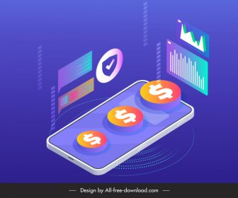 смартфон телефон форекс рекламный фон 3D современный график валютные элементы дизайн