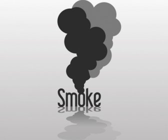 吸煙背景黑色煙霧文本 3d 反射設計