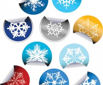 Snow Sticker Icon Vector
