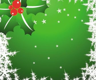 Snowflake Merry Christmas Border On Green Background Vector