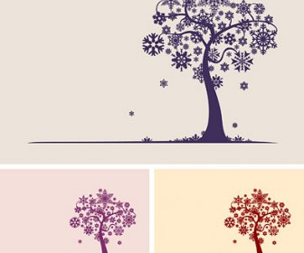 Snowflake Tree Vector Graphic