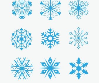 Snowflakes Icon Collection Vector