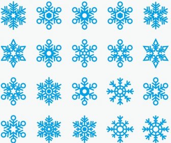 คอลเลกชันเวกเตอร์ไอคอนรูปเกล็ดหิมะ