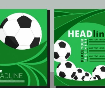 Soccer Background Flyer Balls Green Whirl Decoration
