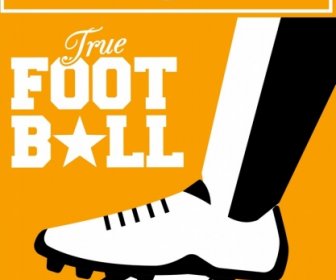 Soccer Background Leg Ball Icon Texts Decor