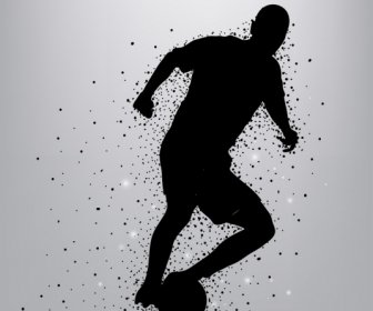sepak bola latar belakang pemain ikon siluet desain titik dekorasi