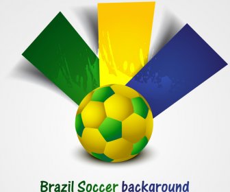Latar Belakang Sepak Bola Dengan Brasil Warna Percikan Grunge Floral Vector