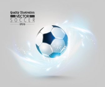 Soccer Ball Spinning With Abstract Electrical Effects Around It Vector