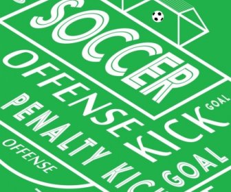 Soccer Banner Green Ground Goal Texts Decoration