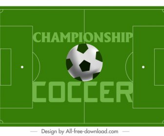 Soccer Banner Playground Ball Decor Modern Flat Sketch