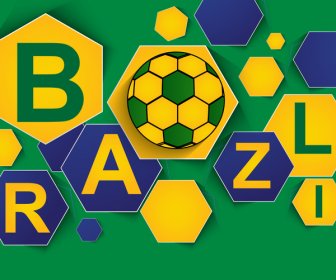 Tekstur Sepak Bola Yang Indah Dengan Latar Belakang Warna Brasil