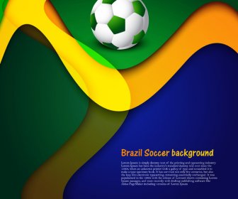 Fußball Schöne Textur Mit Brasilien-Farben-Hintergrund