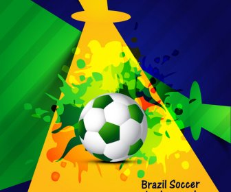 Sepak Bola Indah Tekstur Dengan Grunge Brasil Percikan Warna Latar Belakang