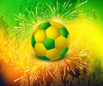 Fußball Schöne Textur Mit Brasilien-Farben-Grunge-Splash-Hintergrund